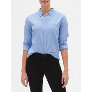 GAP Blue women's v-fitted boyfriend oxf shirt