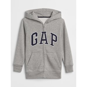 Grey Boys' Kids Sweatshirt GAP Logo Zip Hoodie
