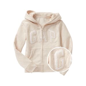 Beige Girls' Sweatshirt GAP Logo zip hoodie in fleece