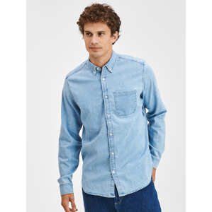 Blue men's denim shirt denim shirt GAP