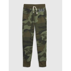 Green boys' sweatpants camouflage logo GAP