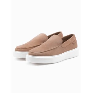 Ombre Men's slip on half shoes on thick sole - light brown