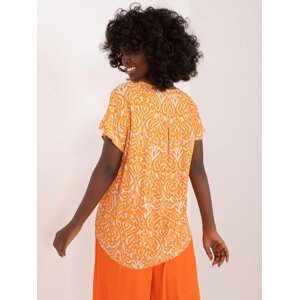 Orange summer blouse with SUBLEVEL patterns