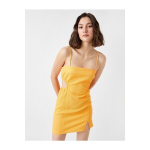 Koton Mini Dress with thin straps and slits at the window detail.