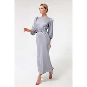 Lafaba Women's Gray Engagement Dress with Long Balloon Sleeves