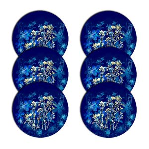 Bertoni Home Unisex's 6 Round Table Pads Set Midnight Navy Blue