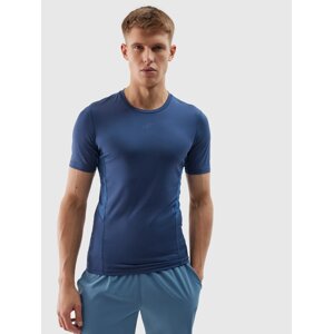 Men's slim sports T-shirt made of recycled 4F materials - denim