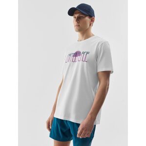 Men's T-shirt with 4F print - white