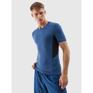 Men's slim sports T-shirt made of recycled 4F materials - navy blue