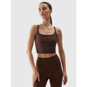 Women's 4F Recycled Yoga Crop Top - Brown