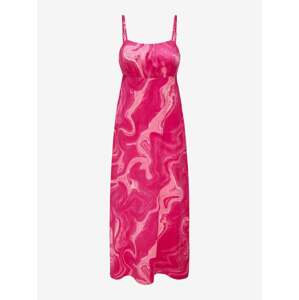 Navy pink women's patterned midi dress ONLY Jane