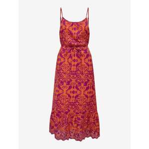 Orange women's patterned midi dress ONLY Lou