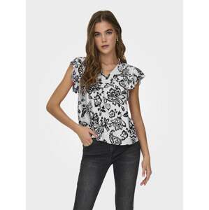 Black and White Women's Floral Blouse ONLY Kiera