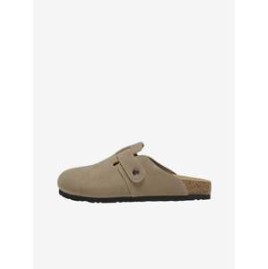 Brown women's slippers in suede finish ONLY River