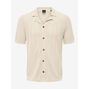 Men's cream knitted shirt ONLY & SONS Diego