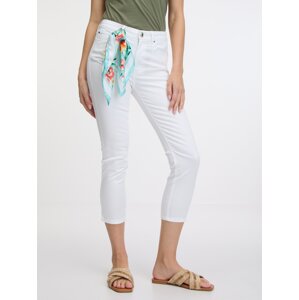 White women's skinny fit jeans with scarf Guess 1981 Capri