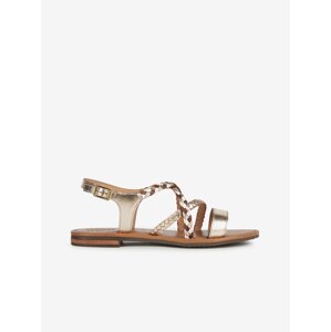 Women's leather sandals in gold color Geox Sozy