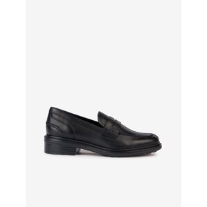 Black Women's Leather Loafers Geox Walk Pleasure