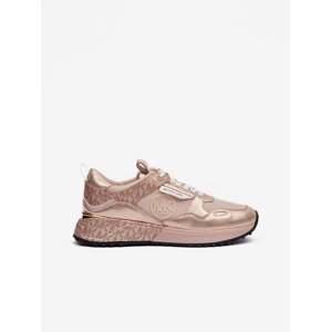 Rose Gold Women's Sneakers with Leather Details Michael Kors Theo Active Trainer