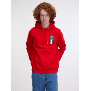 Red men's sweatshirt Tommy Hilfiger Emblem Hoodie