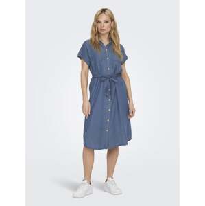 Navy blue women's denim shirt dress ONLY Pema