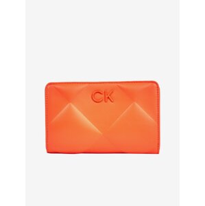 Orange Women's Calvin Klein Re-Lock Quilt Bifold Wallet