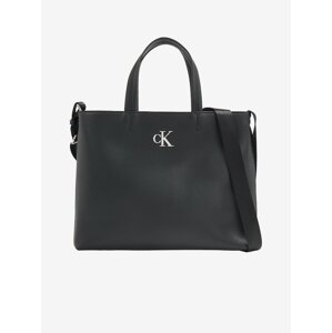 Black women's handbag Calvin Klein Minimal Monogram Slim Tote 26