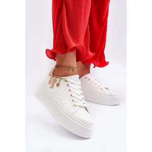 Women's Platform Sneakers with Pendants, White Tivissa