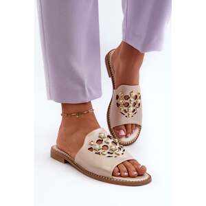 Women's shiny sandals with embellishments S.Barski Gold