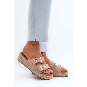 Women's eco-suede braided beige Zaloemi