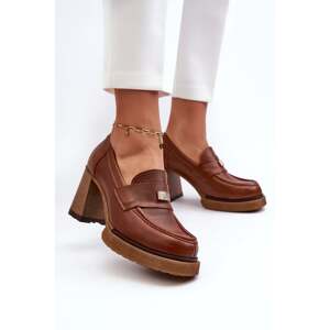 Zazoo Brown High Heeled Leather Shoes